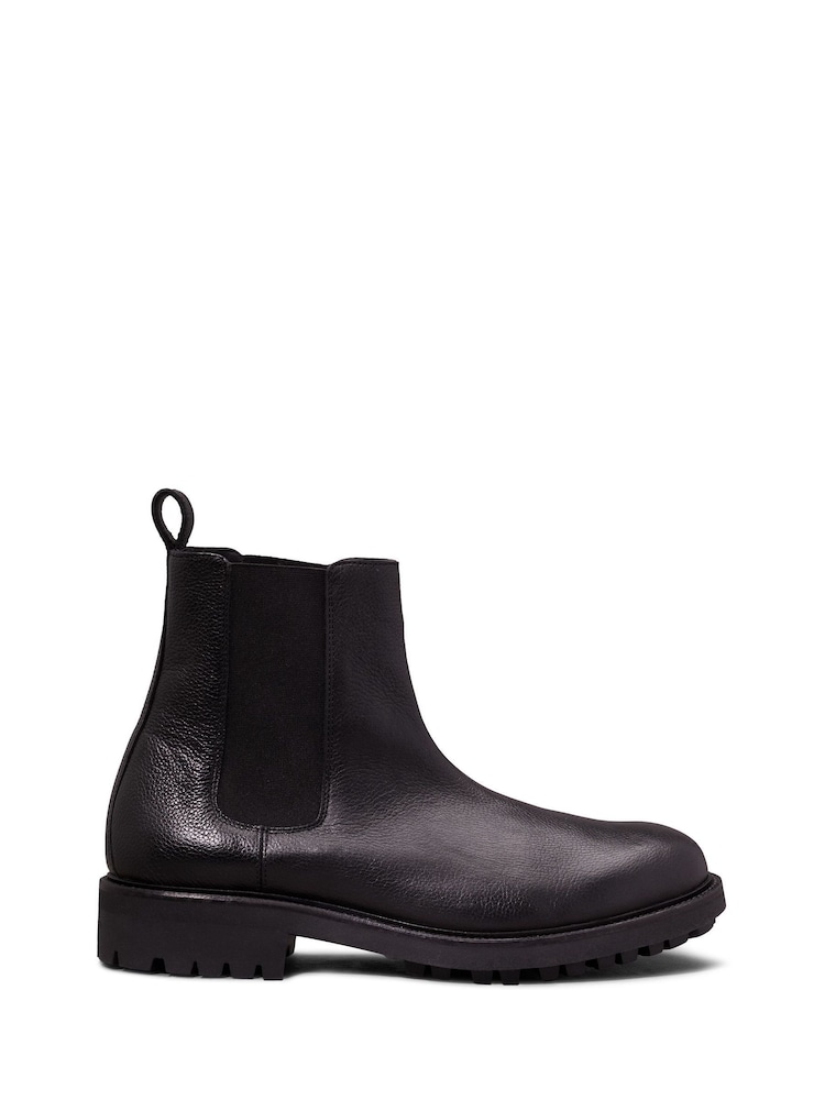 Calvin Klein Black Chelsea Leather Boots - Image 1 of 8