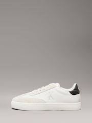 Calvin Klein White Classic Low Cup Lace Up Leather Trainers - Image 2 of 7