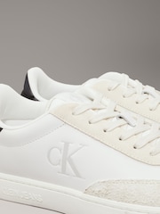 Calvin Klein White Classic Low Cup Lace Up Leather Trainers - Image 7 of 7