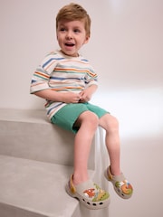 Neutral Dinosaur Print Scene Character Clogs - Image 2 of 7
