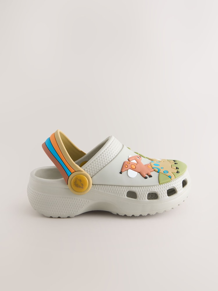 Neutral Dinosaur Print Scene Character Clogs - Image 4 of 7