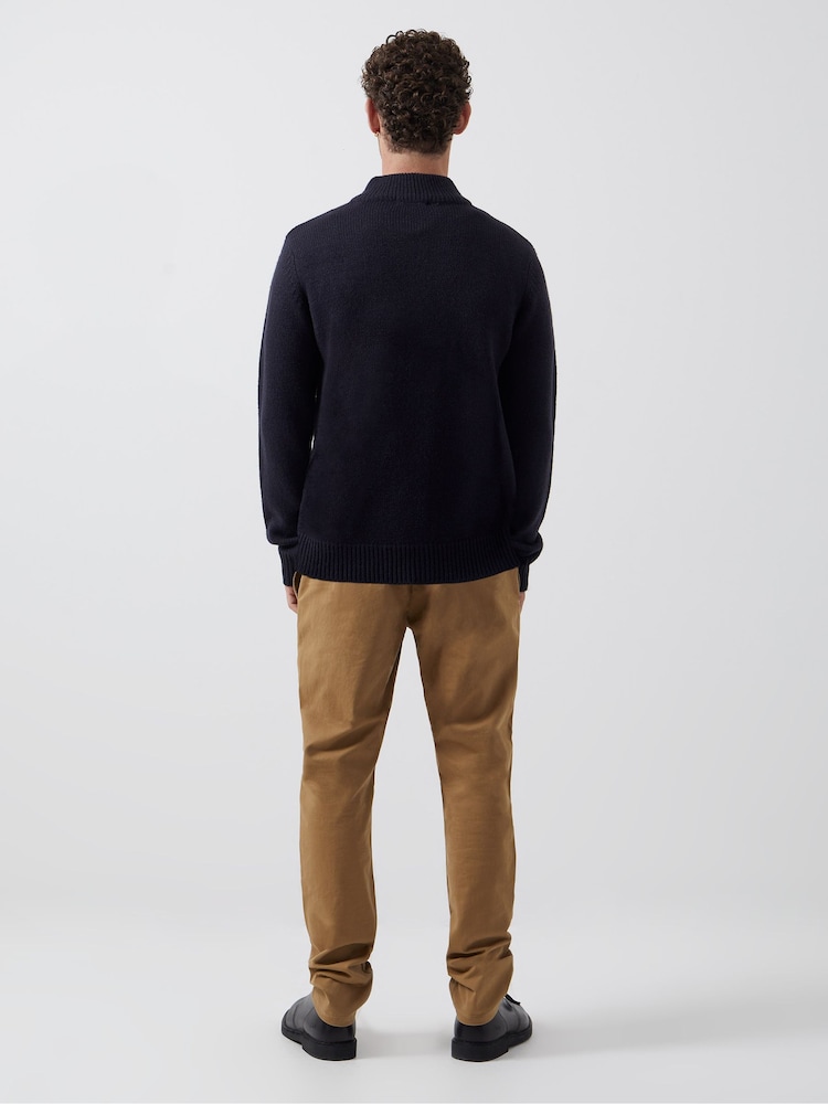 French Connection Blue 10 1/2 Zip Knit Jumper - Image 2 of 3