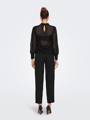 Blusa de punto con mangas transparentes y encaje de JDY - Imagen 3 de 7
