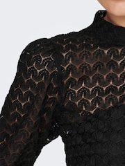 Blusa de punto con mangas transparentes y encaje de JDY - Imagen 5 de 7