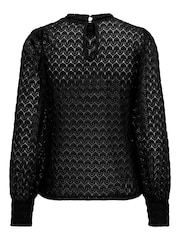 Blusa de punto con mangas transparentes y encaje de JDY - Imagen 7 de 7