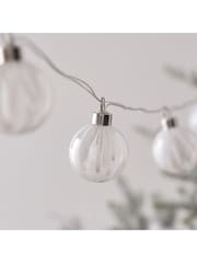 Lights4fun Gold White  Clear Murano Style Glass Bauble Warm White Lights - Image 3 of 3