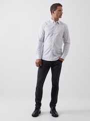 French Connection White 100% Cotton Floral Long Sleeve Shirt - Image 2 of 4