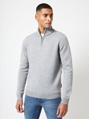 French Connection 10 1/2 Zip Knit Black Jumper - Image 1 of 3