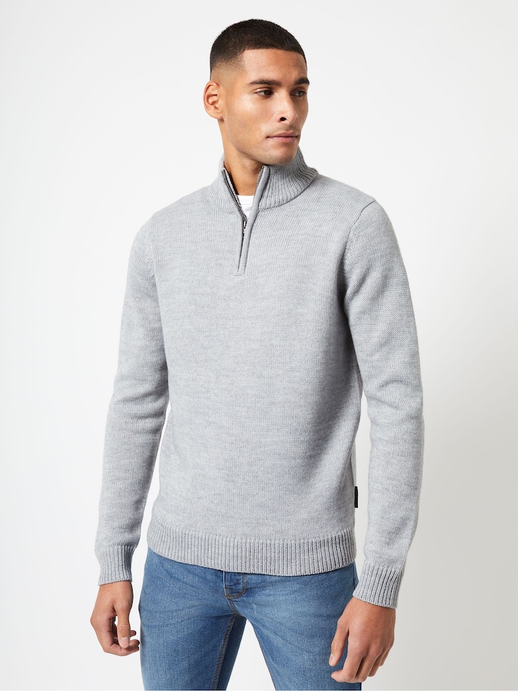 French Connection 10 1/2 Zip Knit Black Jumper - Image 1 of 3