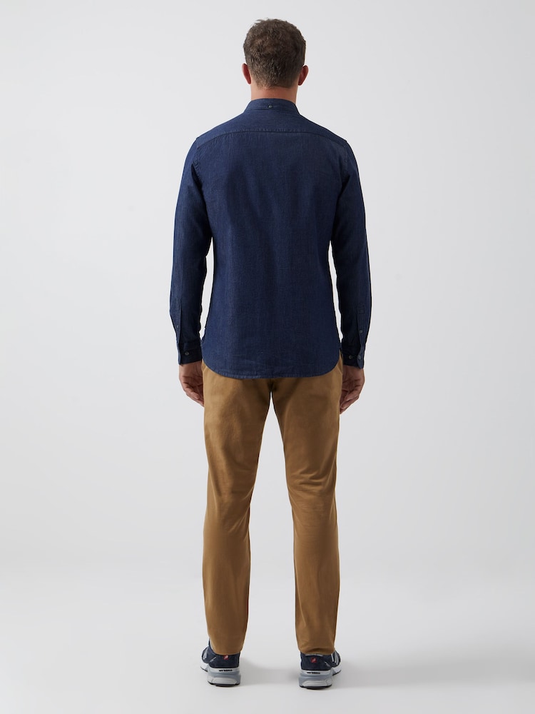 French Connection Blue 100% Cotton Shirt - Image 2 of 3