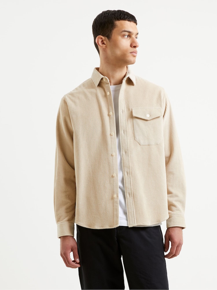 French Connection Washed Cord Brown Shacket - Image 1 of 3