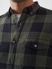 French Connection Green Large 100% Cotton Gingham Flannel Shirt - Image 3 of 3