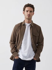 French Connection Green 100% Cotton Corduroy Long Sleeve Shirt - Image 1 of 4