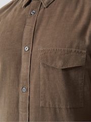 French Connection Green 100% Cotton Corduroy Long Sleeve Shirt - Image 4 of 4