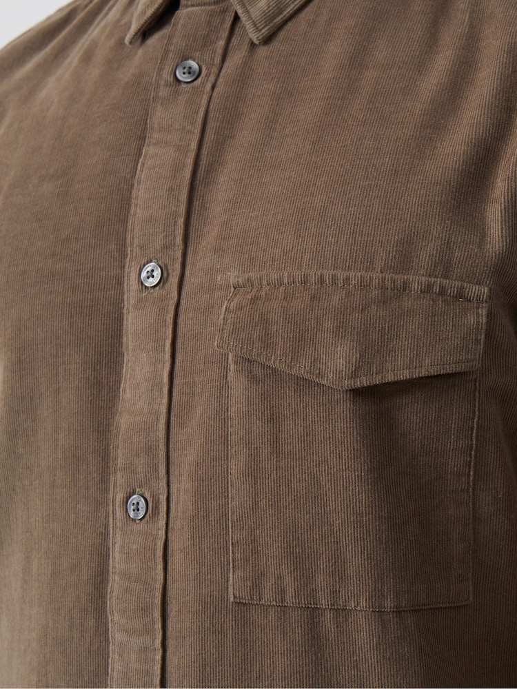 French Connection Green 100% Cotton Corduroy Long Sleeve Shirt - Image 4 of 4