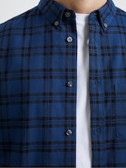 French Connection Blue 100% Cotton Mid Check Shirt - Image 3 of 3