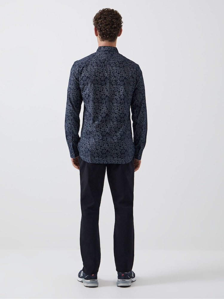 Niebieski - French Connection 100% Cotton Floral Long Sleeve Shirt - Image 3 of 4