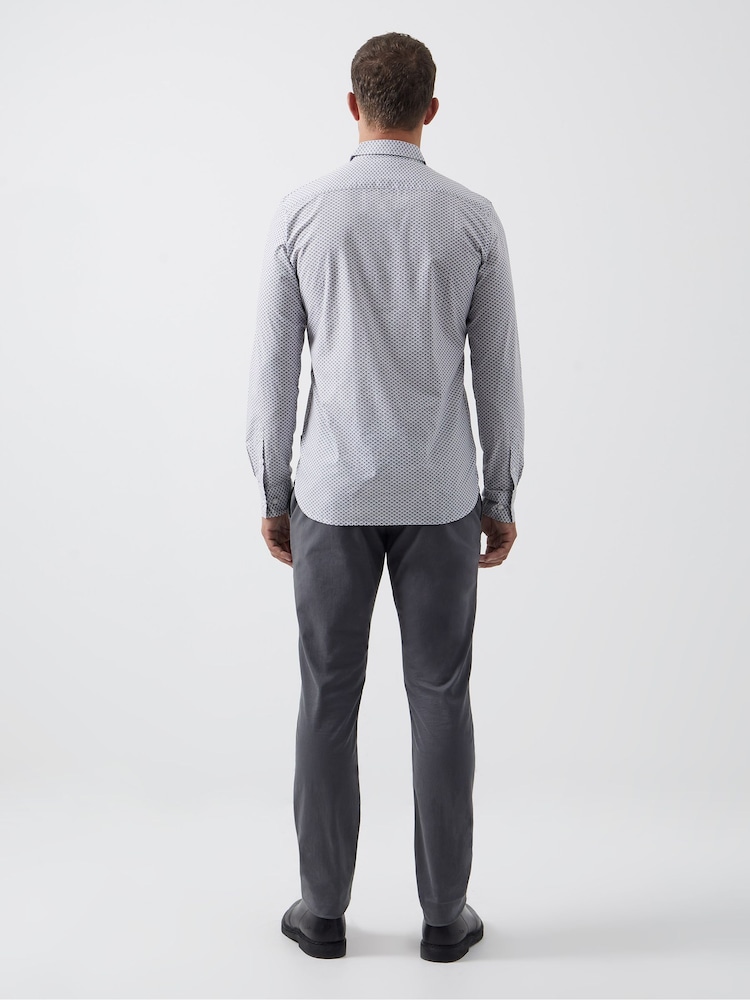 French Connection White 100% Cotton Design Long Sleeve Shirt - Image 2 of 3