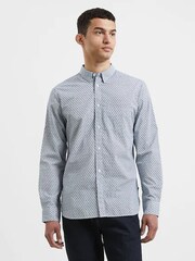 French Connection Blue 100% Cotton Design Long Sleeve Shirt - Image 1 of 4