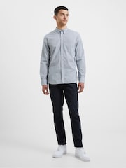 French Connection Blue 100% Cotton Design Long Sleeve Shirt - Image 2 of 4