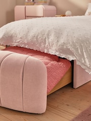 Opulent Chenille Light Rose Pink Kids Bunny Upholstered Drawer Bed - Image 3 of 6