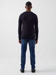 French Connection Blue V-Neck Knit Jumper - Image 2 of 3