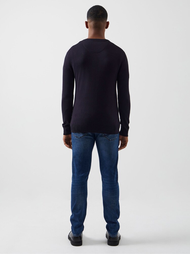 French Connection Blue V-Neck Knit Jumper - Image 2 of 3 French Connection Blue V-Neck Knit Jumper - Image 2 of 3