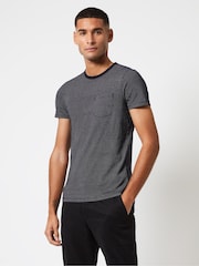 French Connection Blue 100% Cotton Micro Spot T-Shirt - Image 1 of 3