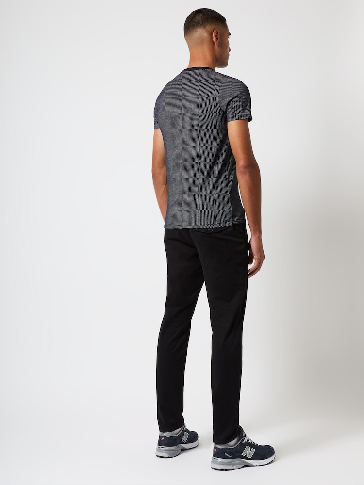 French Connection Blue 100% Cotton Micro Spot T-Shirt - Image 2 of 3 French Connection Blue 100% Cotton Micro Spot T-Shirt - Image 2 of 3