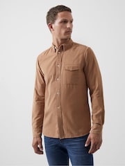 French Connection Brown Corduroy Long Sleeve 100% Cotton Shirt - Image 1 of 3