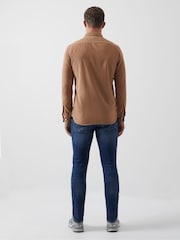 French Connection Brown Corduroy Long Sleeve 100% Cotton Shirt - Image 2 of 3