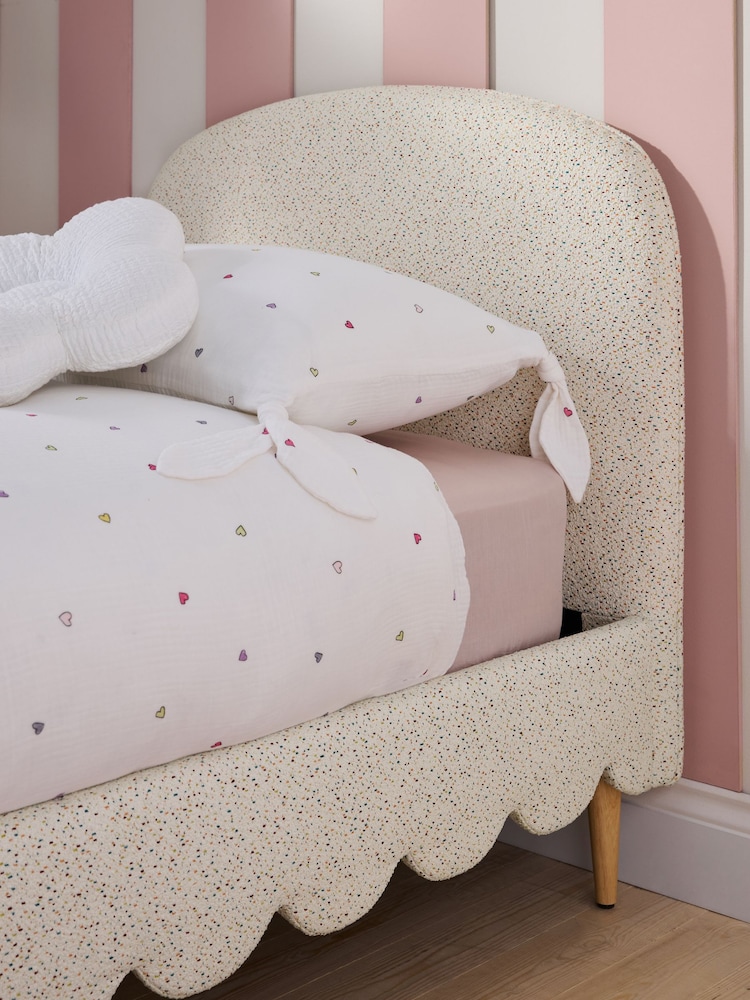 Speckled Weave Cream and Multi Colour Ottilie Bed Frame - Image 2 of 6