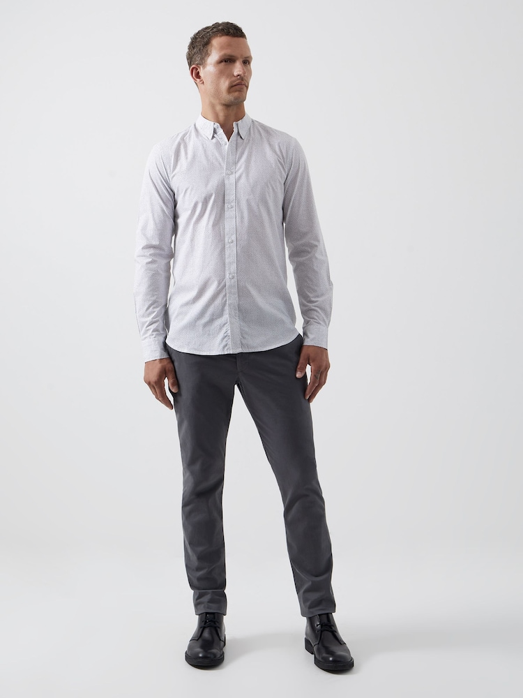 French Connection White 100% Cotton Design Long Sleeve Shirt - Image 1 of 3