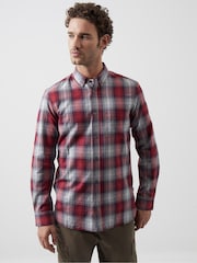 French Connection Red 100% Cotton Check Long Sleeve Shirt - Image 1 of 2