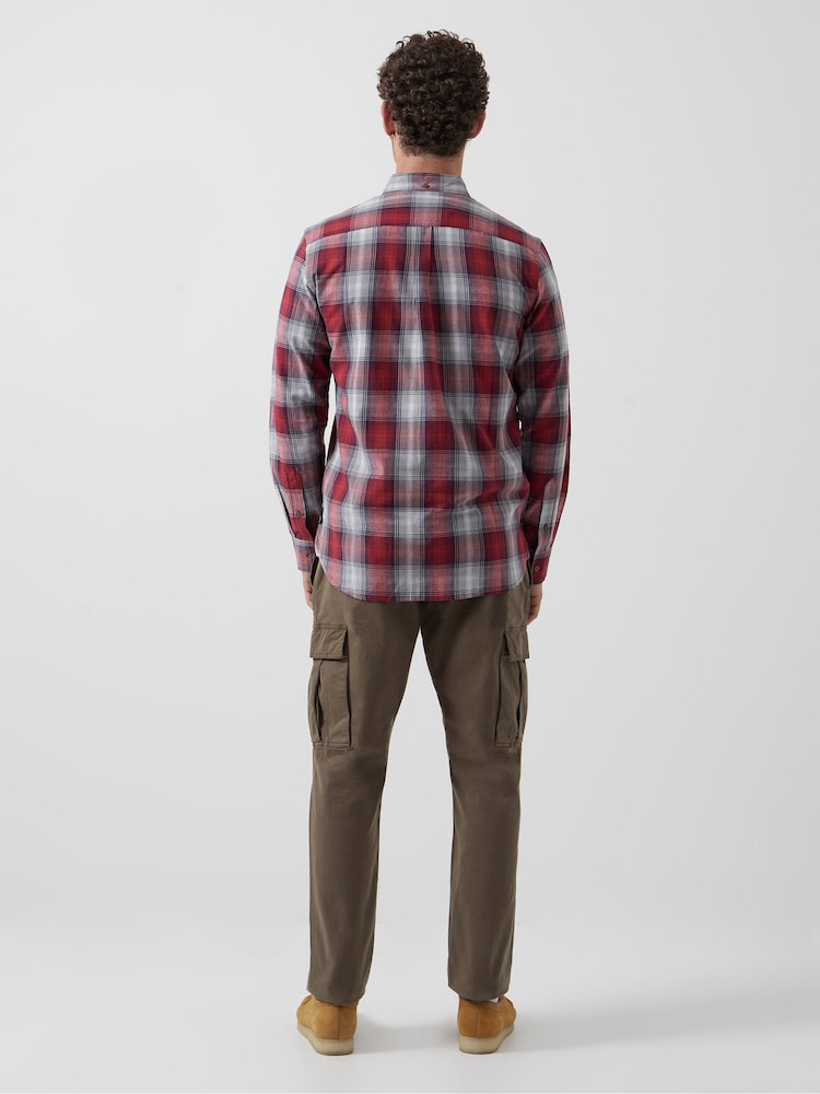 French Connection Red 100% Cotton Check Long Sleeve Shirt - Image 2 of 2