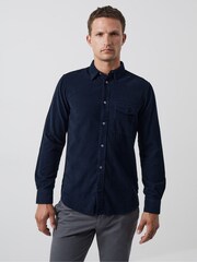 French Connection Blue 100% Cotton Cord Long Sleeve Shirt - Image 1 of 2