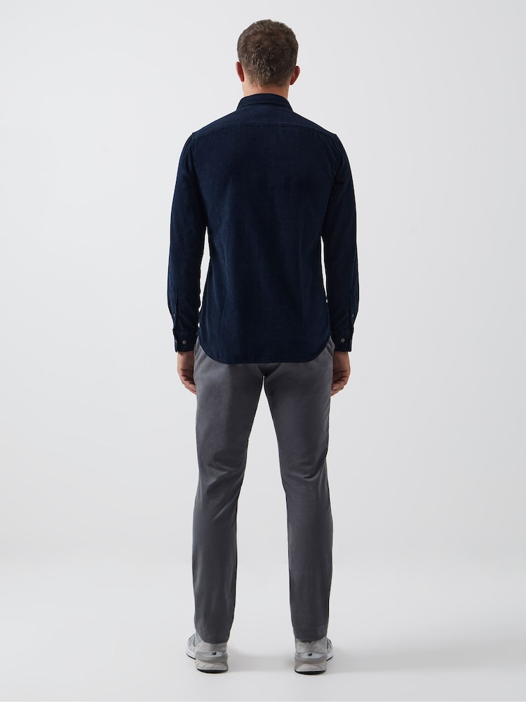French Connection Blue 100% Cotton Cord Long Sleeve Shirt - Image 2 of 2