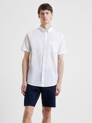 French Connection Linen Long Sleeve White Shirt - Image 2 of 4