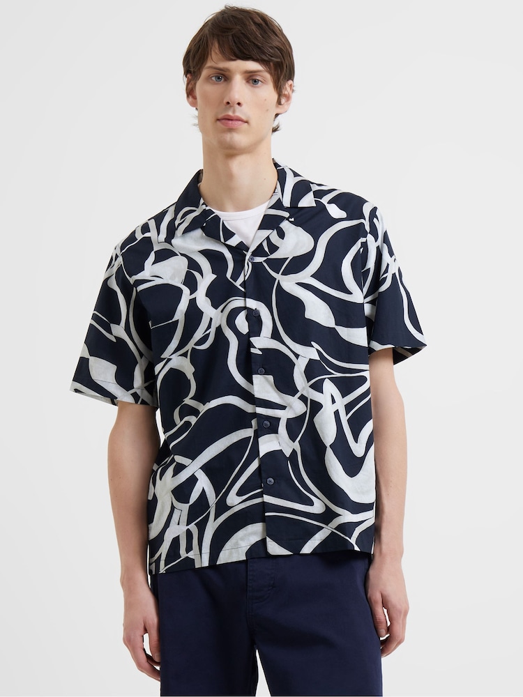 French Connection Blue Swanpool 100% Cotton Shirt - Image 1 of 3