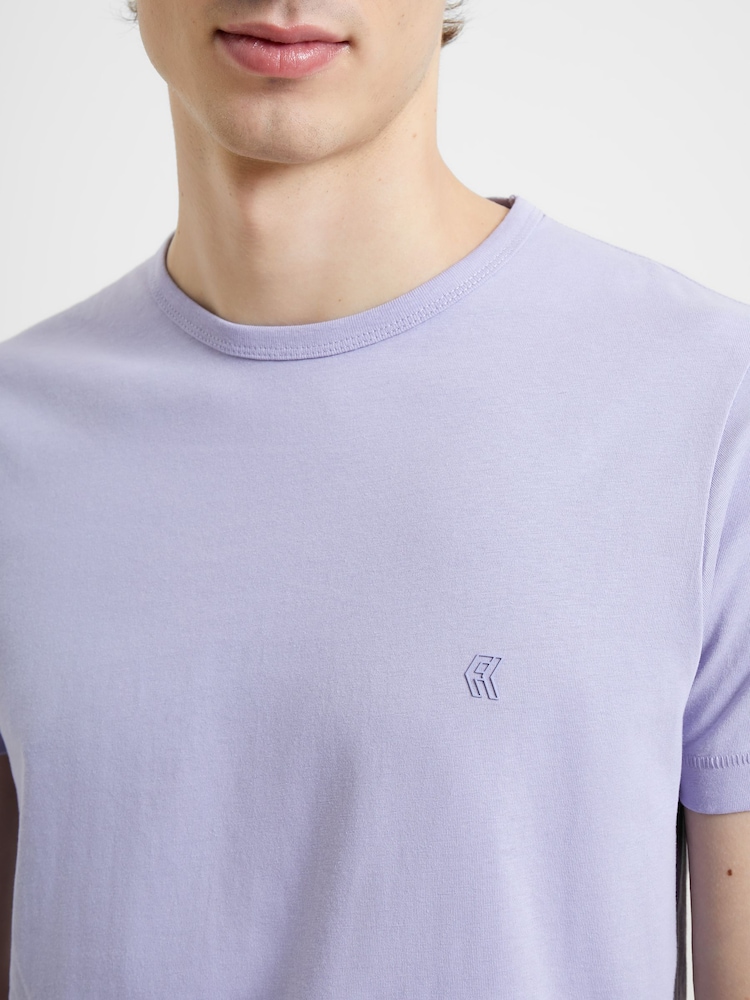 French Connection Purple Lilac Crew Neck T-Shirt - Image 3 of 3