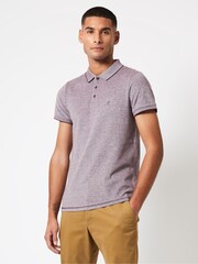 French Connection Red Birdseye Single Tipped Polo Shirt - Image 1 of 3