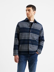 French Connection Blue 100% Cotton Heavy Twill Stripe Shirt - Image 1 of 3