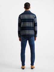 French Connection Blue 100% Cotton Heavy Twill Stripe Shirt - Image 2 of 3