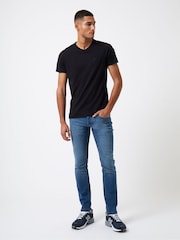 French Connection V-Neck Logo Black T-Shirt - Image 1 of 3