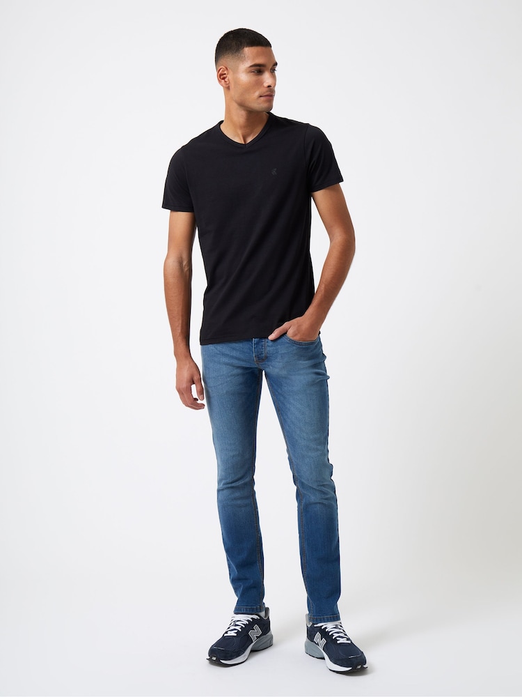 French Connection V-Neck Logo Black T-Shirt - Image 1 of 3