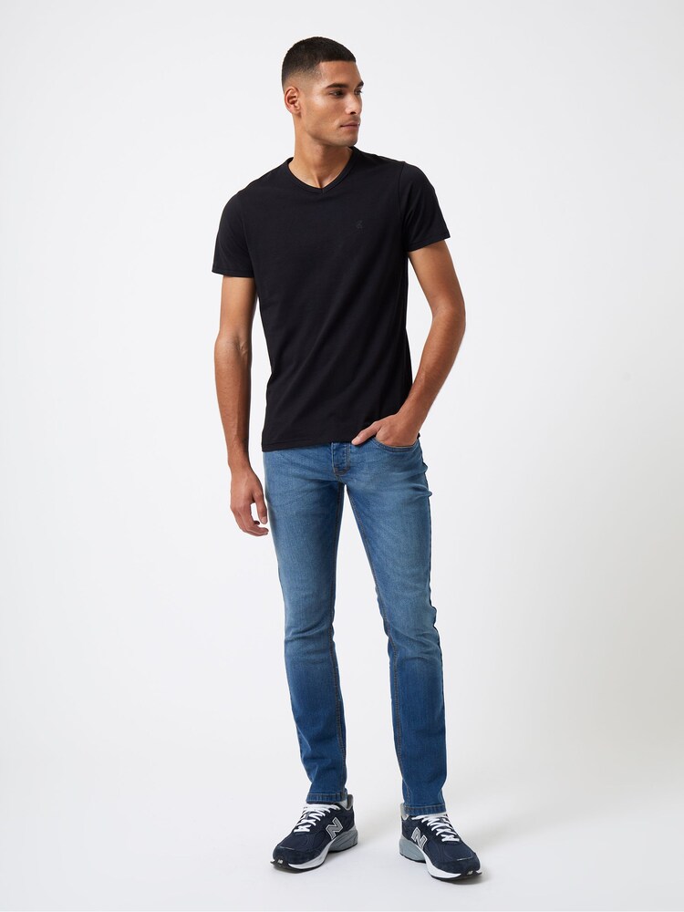 French Connection V-Neck Logo Black T-Shirt - Image 1 of 3 French Connection V-Neck Logo Black T-Shirt - Image 1 of 3