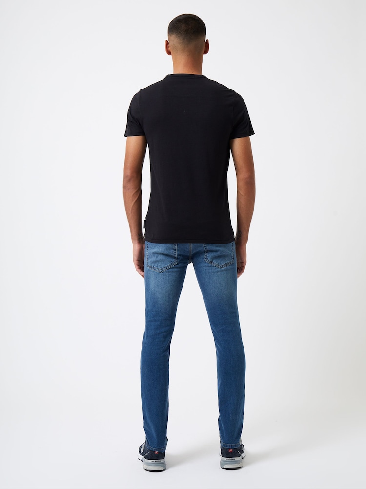 French Connection V-Neck Logo Black T-Shirt - Image 2 of 3