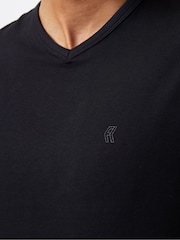 French Connection V-Neck Logo Black T-Shirt - Image 3 of 3