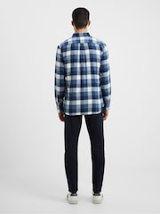 French Connection Blue 100% Cotton Checked Flannel Shirt - Image 3 of 5
