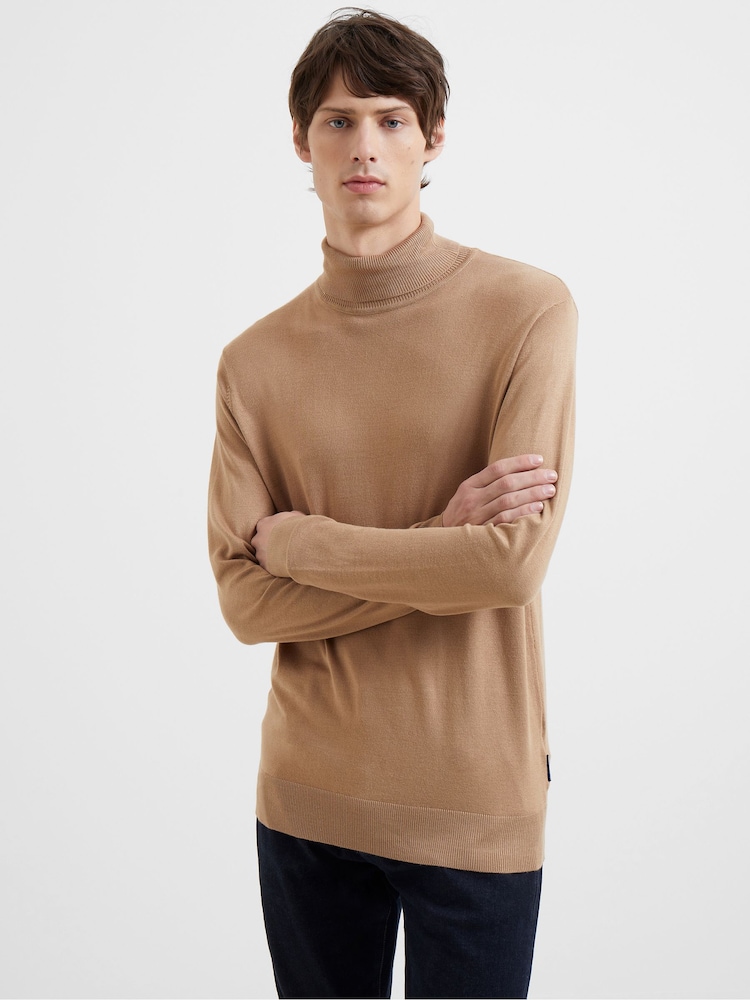 French Connection Roll Neck Knit Brown Jumper - Image 1 of 3